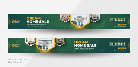 Premium Vector | Home sale real estate large web banner Large Banner Design, Long Banner Design, Horizontal Banner Design, Streaming Overlay, Real Estate Banner, Digital Advertising Design, Horizontal Design, Graphic Design Infographic, Story Design