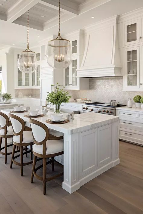 54f5dd18e81693033a66d622f98abfeb.webp 896×1,344 pixels Dream Kitchens Design, Kitchen Range Hood, Timeless Kitchen, All White Kitchen, White Kitchen Design, Elegant Kitchens, Kitchen Inspiration Design, Kitchen Trends, White Kitchen Cabinets