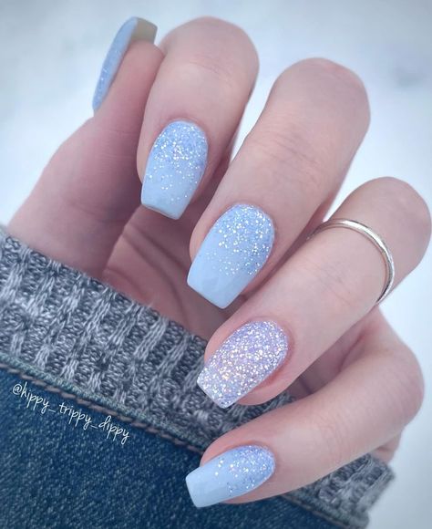 Blue Gel Nails, Blue Glitter Nails, Nails Art Ideas, Cute Nail Art Designs, Cute Nail, Cute Gel Nails, Sparkle Nails, Ideas Nails, Acrylic Nails Coffin Short