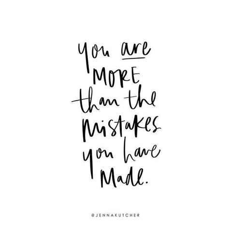 Earth to YOU: you are more than the mistakes you've made. I see you over there, carrying the burden, the guilt, the shame, the straight up weight and gravity of the mistakes you've made as a human.  Your story is SO much more than that. You need not live Guilt Quotes, Mistake Quotes, Mindset Matters, Jenna Kutcher, 50 Quotes, 50th Quote, Inspiring Things, Hard Days, Health Journey