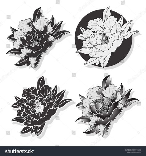 Vector Black Peony Traditional Japanese Tattoo Art Design Set #Ad , #AFFILIATE, #Peony#Traditional#Vector#Black Japanese Peony Tattoo, Tattoo Japonais, Black Flowers Tattoo, Tattoo Art Design, Traditional Japanese Tattoo, Bodysuit Tattoos, Japanese Flower Tattoo, Traditional Tattoo Flowers, Peony Tattoo