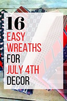 Wreath Ideas For Front Door, 4th Of July Wreaths, Diy Patriotic Wreath, Front Door Diy, 4th July Crafts, Easy Wreaths, Door Diy, Cheap Crafts, Diy Wreaths