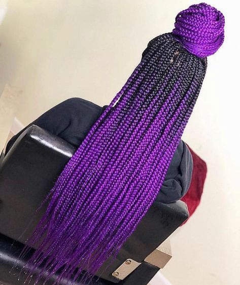 Purple Box Braids, Ombre Braids, Colored Box Braids, Purple Braids, Weave Hairstyles Braided, Braided Hairdo, Colored Braids, Box Braids Hairstyles For Black Women, Braids Hairstyles Pictures