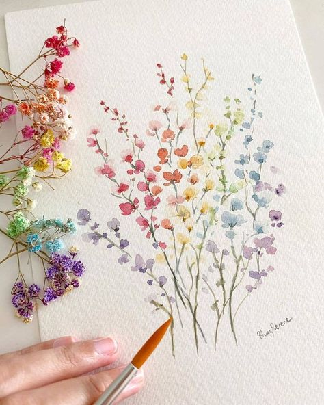 My dream is to have a garden full of these colorful flowers 💐🌸🥰 . Double tap if you love journaling! 😍 Use #thepalepaper and follow us to… Drawing Hands, Drawing Flowers, Drawing Faces, Watercolor Flower Art, 수채화 그림, Bullet Journal Art, Journal Art, Diy Watercolor, Watercolor Art Lessons