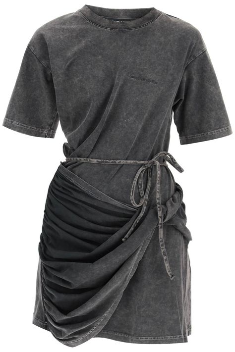 Women's T-shirt Mini Dress by Y Project | Coltorti Boutique Future Clothes, Y Project, Boutique Online, Mini Shirt Dress, Dark Fashion, Acid Wash, Wrap Dress, Fashion Inspo, Dress Outfits