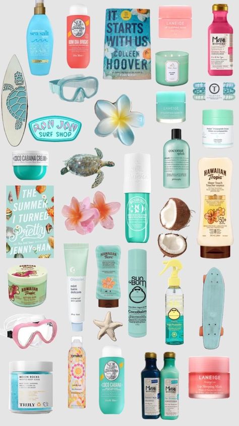 Beach Must Haves, Summer Bag Essentials, Skincare Summer, Summer Necessities, Surf Room, Coconut Dream, Preppy Beach, Pretty Skin Care, Skin Care Items