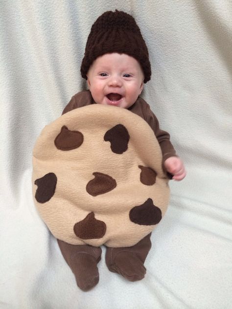 Chocolate Chip Cookie Costume, Cookies And Milk Costume, Baby Cookie Costume, Milk And Cookies Costume, Milk And Cookies Halloween Costume, Baby Coffee Costume, Cookie Costume Diy, Cookie Halloween Costume, Chip Costume