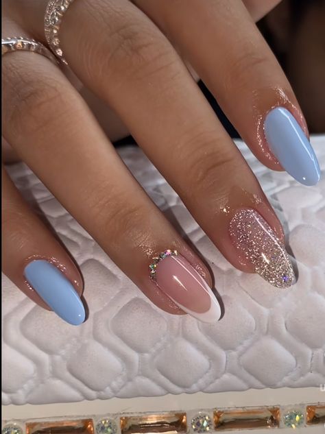 Cinderella Inspired Nails, Party Nails Designs, Oval Nail Designs, Uñas Soft Gel, Formal Nails, Diva Nails, Grunge Nails, Girly Acrylic Nails, Uñas Acrilicas