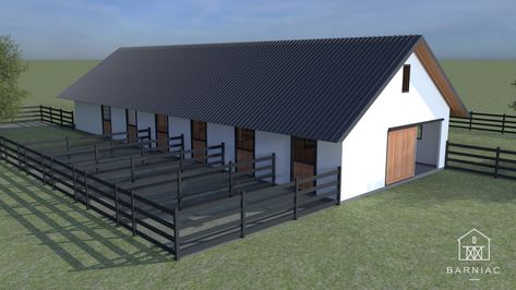 4 Stall Barn Layout, 3 Stall Horse Barn, 3 Stall Horse Barn Plans, Two Stall Horse Barn, 10 Stall Horse Barn Floor Plans, Pavilion Plans, Barn Plan, Gable House, Horse Barn Ideas Stables