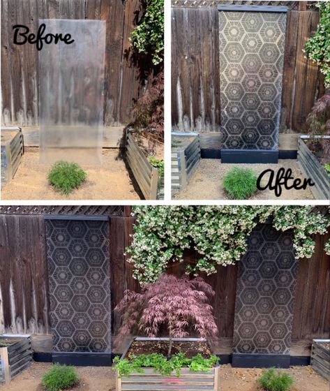 Shower Door Makeover, Privacy Wall, Succulent Garden Diy, Privacy Walls, Garden Life, Garden Doors, Door Makeover, Glass Shower Doors, Recycled Art