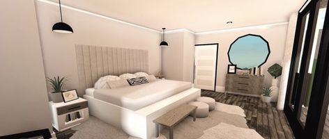 Bloxburg Hotel Rooms Ideas, Bloxburg Room Ideas Parents, Roblox Bloxburg Parent Bedroom Ideas, Bed Design Bloxburg, Parent Room Bloxburg, Bloxburg Bedroom Ideas For Parents, Bloxburg Master Room Ideas Modern, Bedroom Ideas Bloxburg Master, Cute Bloxburg Bedrooms For Parents