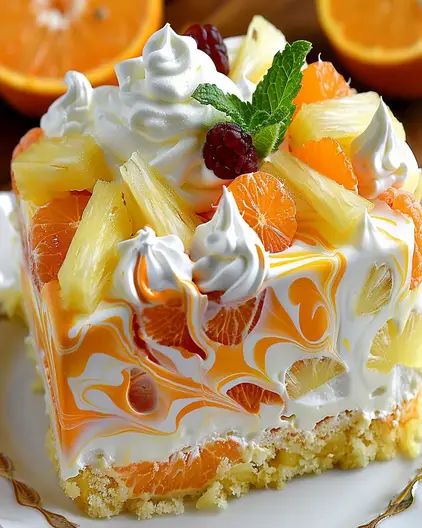 No-Bake Orange Pineapple Swirl Cheesecake Recipe - optimal recipes Carrot Muffin Recipe, Cheese Dreams, Desserts Summer, Orange Cream Cheese, Biscuits Graham, Swirl Cheesecake, Orange Baking, Mango Mousse, Jamie Oliver Recipes