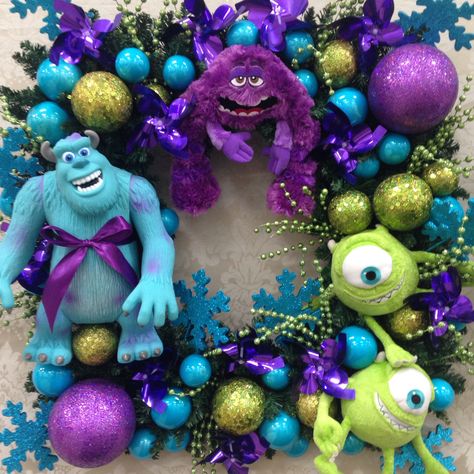 Monster Inc Christmas Decorations, Monsters Inc Christmas Tree, Monsters Inc Christmas, Disney Wreath, Disney Christmas Decorations, Disney Christmas Tree, Monster Inc, Xmas 2024, Mini Tree