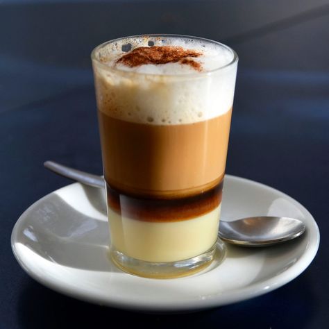 Barraquito - Gastro Obscura Make Iced Coffee, How To Make Ice Coffee, Easy Coffee Recipes, Coffee Cocktails, Espresso Martini, Speciality Coffee, Condensed Milk, Frappe, Coffee Recipes