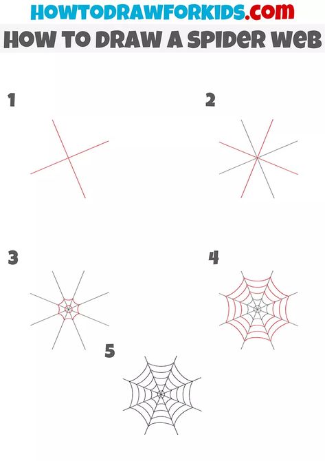 Spider Man Web Drawing, Easy Halloween Drawings Ideas, Spider Web Drawing Easy, Spider Web Step By Step, How To Draw Spider Web, How To Draw A Web, Spider Web Drawing Tutorial, Easy Spider Drawing, How To Draw A Spider Web