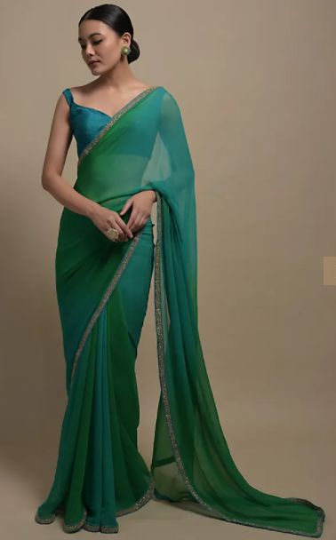 Saree Closet, Plain Sari, Plain Chiffon Saree, Chiffon Saree Party Wear, Draping Saree, Saree Inspiration, Hijab Styling, Saree Drapes, Pure Chiffon Sarees