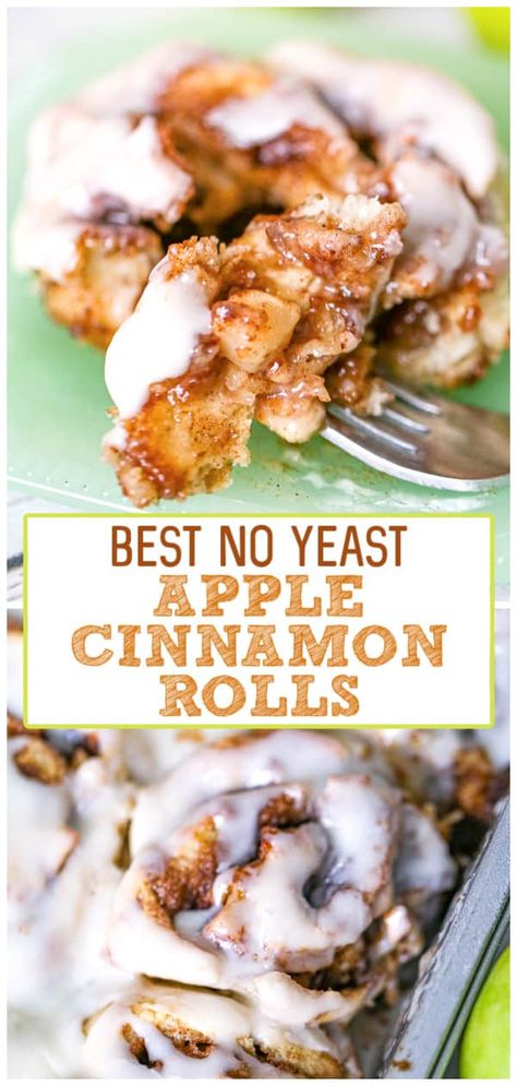 Cinnamon Rolls Without Yeast, No Yeast Cinnamon Rolls, Gooey Cinnamon Rolls, Cinnamon Desserts, Cinnamon Bun Recipe, Cinnamon Filling, Fluffy Cinnamon Rolls, Apple Desserts Easy, Cinnamon Roll Recipe