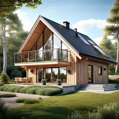 Scandinavian Style Exterior, Nordic Home Exterior, Scandinavian Barndominium, Nordic Chalet, Scandinavian Small House, Small Scandinavian House, Scandinavian Exterior House, Scandinavian Barn House, Nordic House Plans