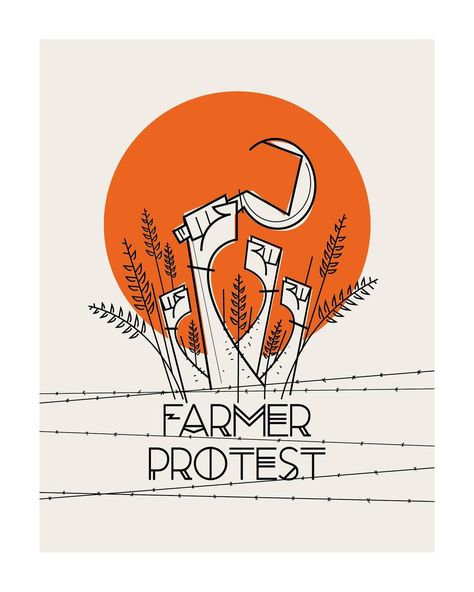 Farmer Protest- If you don't know this, do read about it. . #illustration #art #drawing #artist #digitalart #artwork #sketch #illustrator… Protest Illustration Art, Indian Farmer Illustration, Farmer Protest Punjab Art, Punjab Illustration, Protest Drawing, Protest Artwork, Protest Illustration, Farmer Drawing, Farmer Illustration