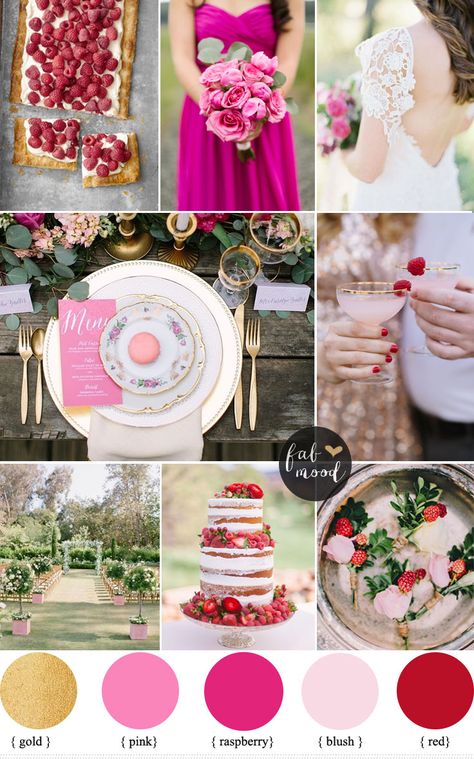 Have a garden theme wedding - Raspberry And Gold Wedding Colour for Garden Theme Dream Wedding | http://www.fabmood.com/raspberry-and-gold-wedding-colour #gardenwedding #gardentheme #weddingtheme Raspberry Wedding, Marriage Reception, Gold Wedding Colors, Garden Theme Wedding, Wedding Palette, Wedding Color Palette, Garden Theme, Free Wedding, Pretty Wedding