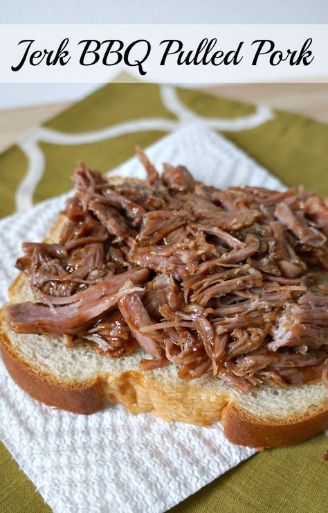 Jerk BBQ Pulled Pork Recipe Pulled Jerk Chicken Crock Pot, Cafe Rio Pulled Pork Recipe, Jerk Pulled Pork, Mexican Pulled Pork Recipe, Movie Activities, Jack Daniels Bbq Pulled Pork, Pork Loin Pulled Pork, Rootbeer Pulled Pork, Pork Sandwich Recipes