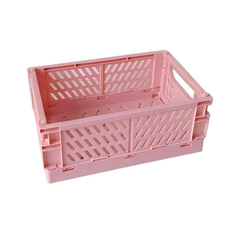 Colour Crate | Shrimp Pink - Venice Beach House Soft Room Decor, Plastic Crates, Aesthetic Room Ideas, Mini Storage, Crate Storage, Plastic Box Storage, Desktop Storage, Cosmetic Storage, Plastic Storage