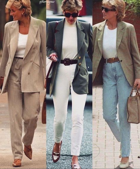 90s Preppy Fashion, 80s Preppy Fashion, 90s Business Casual, 80s Inspired Outfits, Lady D, Jeans Blazer, Princess Diana Fashion, Elegante Y Chic, Outfits 90s