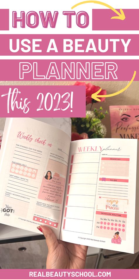 2023 BEAUTY PLANNER & JOURNAL: Paperback book Beauty Planner, Motivational Notes, Beauty Journal, Planner And Journal, Goal Journal, Beauty Goals, Planner Journal, Beauty School, Planner Book