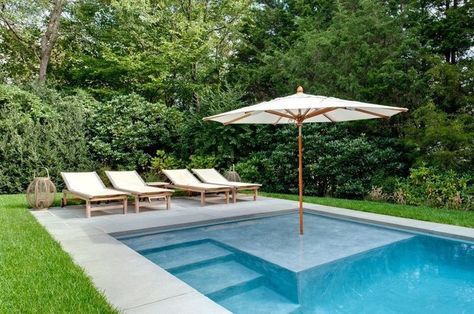 Sunshelf Pool, Hampton Pool, Hamptons Pool, Sun Shelf, Pools For Small Yards, Moderne Pools, Small Swimming Pools, Diy Swimming Pool, Pool Cabana