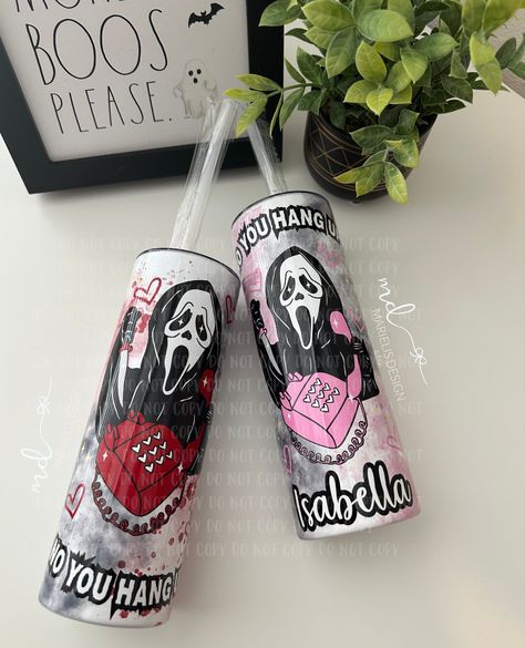 Scream Halloween, Halloween Tumbler, Care Care, Ghost Face, Horror Halloween, Tumbler Personalized, Ghost Faces, Personalized Tumbler, Water Glasses