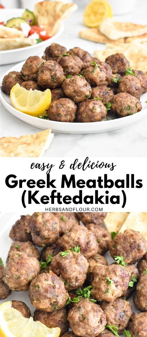 Greek Easter Dinner Menu Ideas, Greek Easter Appetizers, Easy Greek Meatballs, Greek Meatballs Crockpot, Greek Food Buffet, Greek Beeftekia, Easy Greek Meals, Greek Appetizer Recipes, Greek Style Meatballs