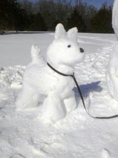 snowman dogs | If you’ve got snow and a dog, consider making a snowdog! Snowdogs ... Dog Snowman, Sol Invictus, Snow Humor, Snowmen Pictures, Animal Ideas, Snow Activities, Ice Art, Snow Sculptures, Snow Much Fun