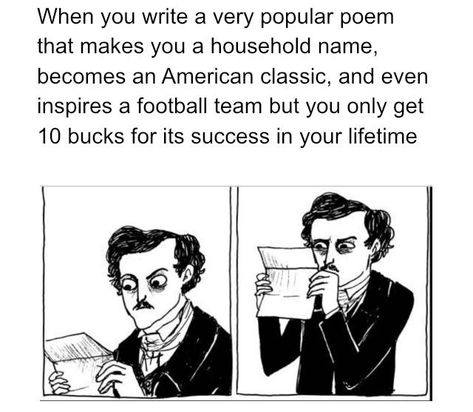 History Memes Funny, Literature Philosophy, Goth Humor, Poe Edgar, Popular Poems, E A Poe, Literature Movies, Old Horror, Annabel Lee