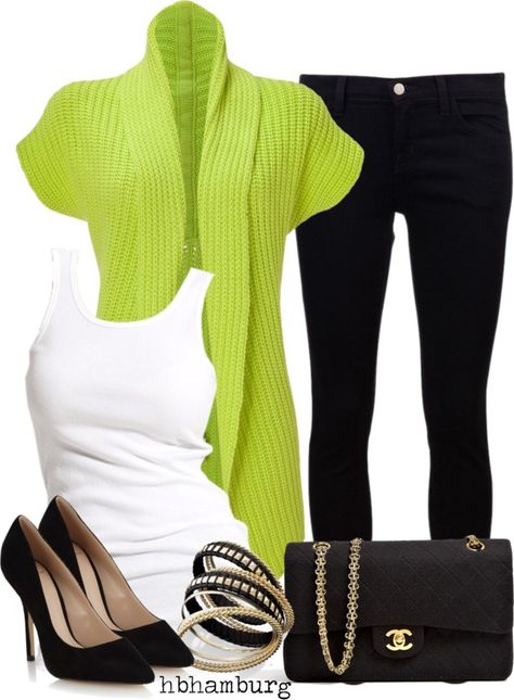 "No. 191 - Kiwi" by hbhamburg ❤ liked on Polyvore Lime Pants Outfit, Lime Green Shirt Outfit, Green Shirt Outfit, Pants Fall Outfit, Lime Green Pants, Sassy Style, Random Fashion, Summer Office, Colour Combos