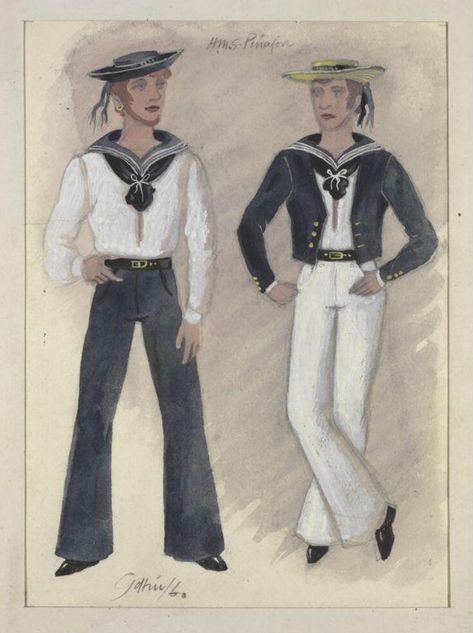 Hms Pinafore, Navy Blue Jacket, Yellow Hat, Blue Trousers, Male Figure, Blue Hat, London Design, Victoria And Albert, Victoria And Albert Museum