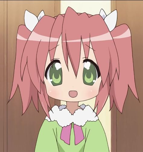 Yutaka Kobayakawa, Star Icon, Lucky Star, An Anime, Pink Hair, Green, Anime, Hair, Pink