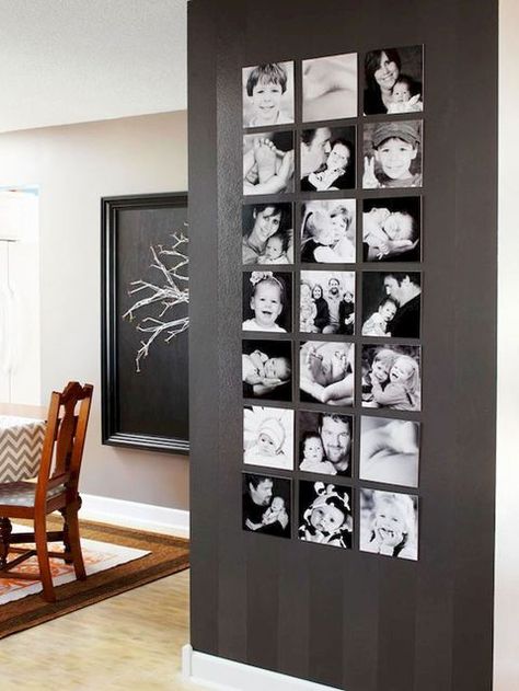 Diy Photo Display, Photo Wall Display, Diy Wand, Gallery Wall Inspiration, White Pictures, Room Black, Decoration Photo, Room Pictures, Diy Room