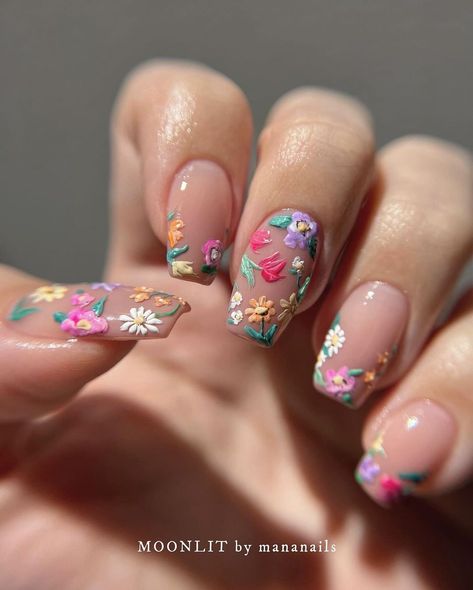 Gardening Nails, Nike Photography, Nail Art 3d, Pink Pinterest, Subtle Nails, Nagel Tips, Flower Nail Designs, Lifestyle Art, Square Acrylic Nails