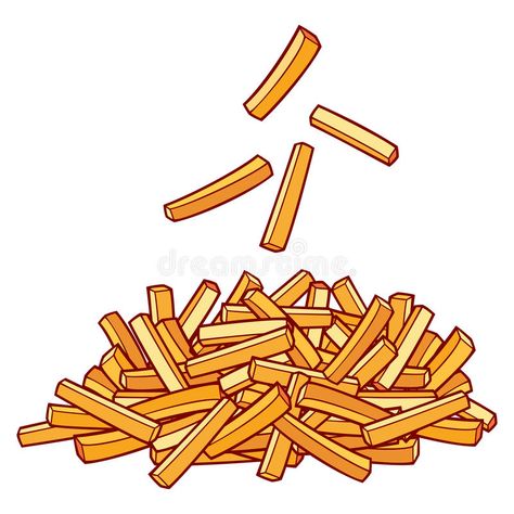 French Fries Illustration, Fries Illustration, Street Fries, Creative Photography Techniques, Fried Potatoes, Neil Gaiman, Line Illustration, Food Drawing, Freeze Drying