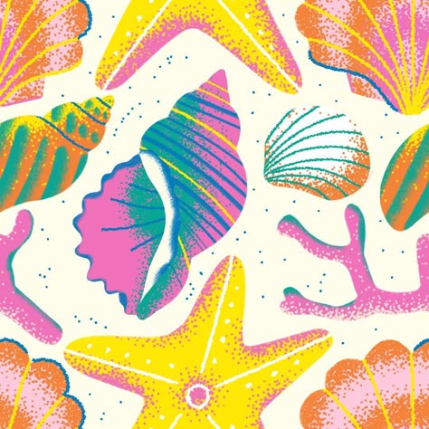 Alle berichten • Instagram Coral Types, Shell Illustration, Sea Shell Pattern, Gold Digital Paper, Drawing Illustrator, Colors Of The World, Sea Design, Connect With Nature, Geometric Pattern Design