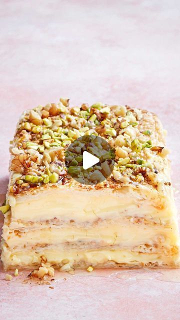 taste.com.au on Instagram: "All the sweet, nutty flavour of the classic Turkish dessert (plus lashings of custard), with no fiddly filo in sight! Get the recipe at the link in our bio or Google "Taste Baklava vanilla slice". Recipe by @gemma.luongo #baklava #dessert #slice #sweets #custard" Turkish Baklava Recipe, Dessert Slice, Vanilla Slice Recipe, Baklava Dessert, Turkish Dessert, Vanilla Slice, Turkish Baklava, Slice Recipe, Baklava Recipe