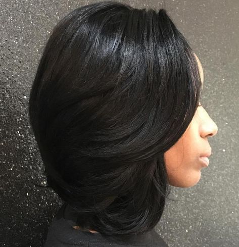 Trendy Black Hairstyles, Medium Black Hair, Black Hairstyles For Women, Weave Bob, Black Womens Hairstyles, Black Hairstyles With Weave, Bob Hair Styles, Sew In Hairstyles, Hairstyles Wavy