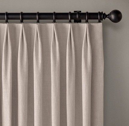 French Pleat Drapery, Pinch Pleat Draperies, Fabric Window Treatments, White Drapery, French Pleat, Room Cooler, Drapery Designs, Plain Curtains, Pleated Drapes