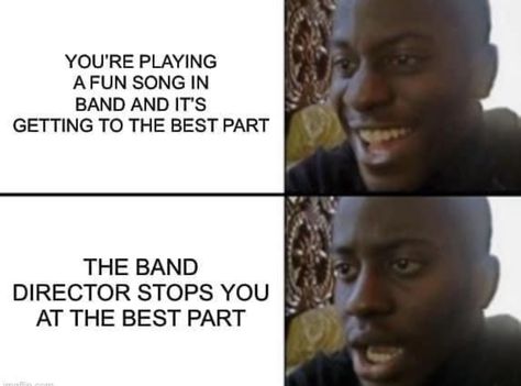 Marching Band Percussion Jokes, Flute Humor, Band Memes Funny So True, Band Kids Humor, Band Memes Funny, Funny Band Jokes, Band Puns, Orchestra Humor, Funny Band Pictures