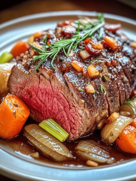 Imagine a succulent roast beef that’s herb-infused, bursting with garlic flavor, and beautifully caramelized to golden perfection. That's what you get with this Rosemary & Garlic Roast Beef recipe! This hearty dish is a showstopper for any gathering, guaranteed to impress family and friends alike. It’s a celebration of rich flavors and simple techniques, creating a roast that will have eve... Angus Roast Recipes, English Roast Recipes, Rosemary Roast Beef, Garlic Roast Beef, Rosemary Roast, Oven Roast Beef, English Roast, Garlic Roast, Roast Beef Recipe