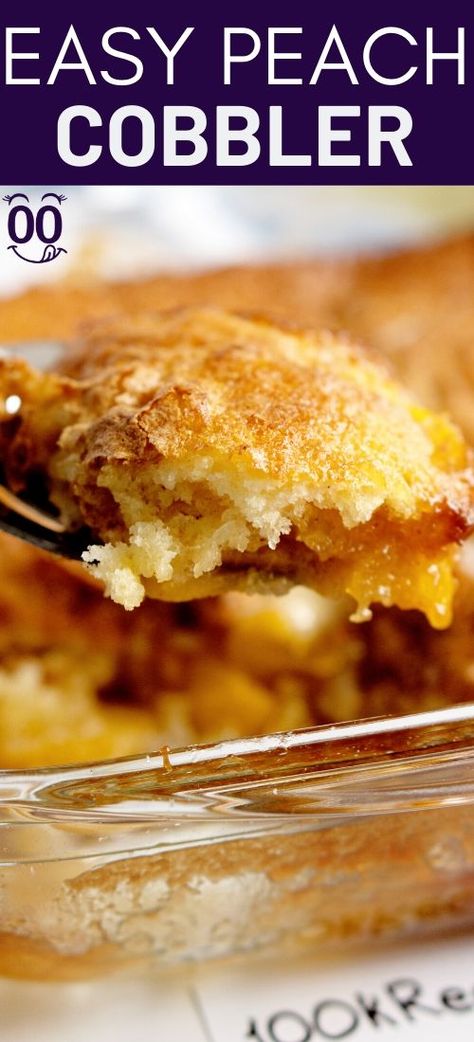 EASY PEACH COBBLER RECIPE Can Peach Cobbler, Canned Peach Cobbler, Canned Peach Cobbler Recipe, Cobbler Recipes Easy, Easy Peach Cobbler Recipe, Cobbler Easy, Easy Peach Cobbler, Peach Dessert, Peach Dessert Recipes