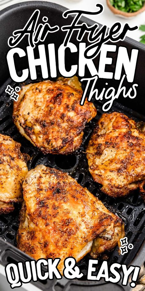 Indulge in our irresistible air fryer chicken thighs, where each bite boasts the perfect combination of crispy skin and juicy, seasoned meat. Gravity Transformation, Air Fryer Turkey Recipes, Fried Chicken Thigh Recipes, Chicken Thighs In Oven, Air Fryer Recipes Chicken Thighs, Chicken Thigh Seasoning, Air Fryer Fried Chicken, Air Fryer Chicken Thighs, Salt Recipes