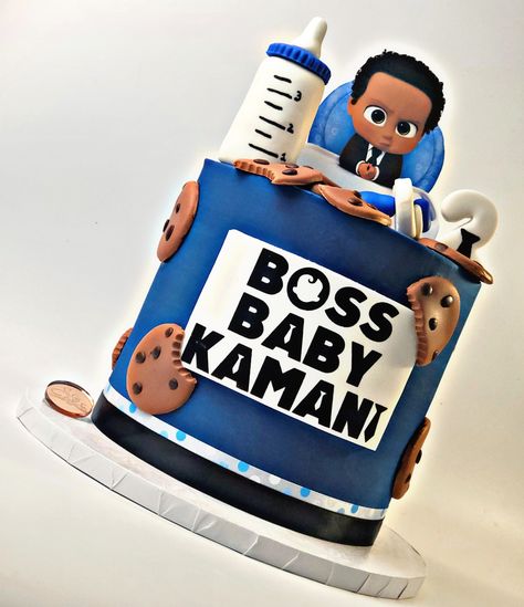 Boss Baby Baby Shower Ideas Boy, Boss Baby Birthday Party Boy, Baby Cake Design, First Birthday Theme Boy, Custom Treats, Party Boy, 28th Birthday, First Birthday Themes