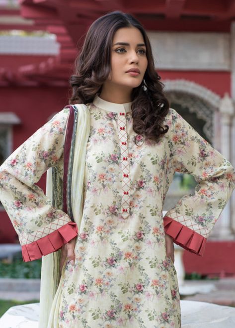 Malhar Lawn Printed Bamboo Summer 2019 Collection | Malhar Summer Lawn | Mother Allover Lawn Prints Collection. डिजाइनर कपड़े, Kurti Sleeves Design, Pakistani Fashion Casual, Pakistani Dresses Casual, Kurta Neck Design, Salwar Kamiz, Beautiful Pakistani Dresses, Dress Neck Designs, Designer Kurtis