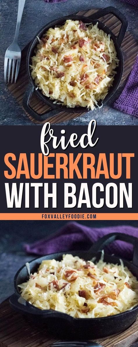 Fried Sauerkraut, Pork Chop Side Dishes, German Sauerkraut Recipe, Roast Pork Chops, Easy Fast Dinner Recipes, Pork Sausage Recipes, German Food Authentic, Bacon Dishes, German Sausage